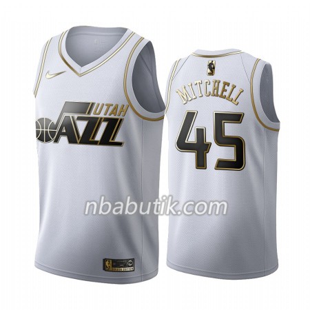NBA Mænd Trøje Utah Jazz Donovan Mitchell 45 Nike 2019-20 Hvid Golden Edition Swingman NBA Mænd Trøje Utah Jazz Donovan Mitchell 45 Nike 2019-20 Hvid Golden Edition Swingman